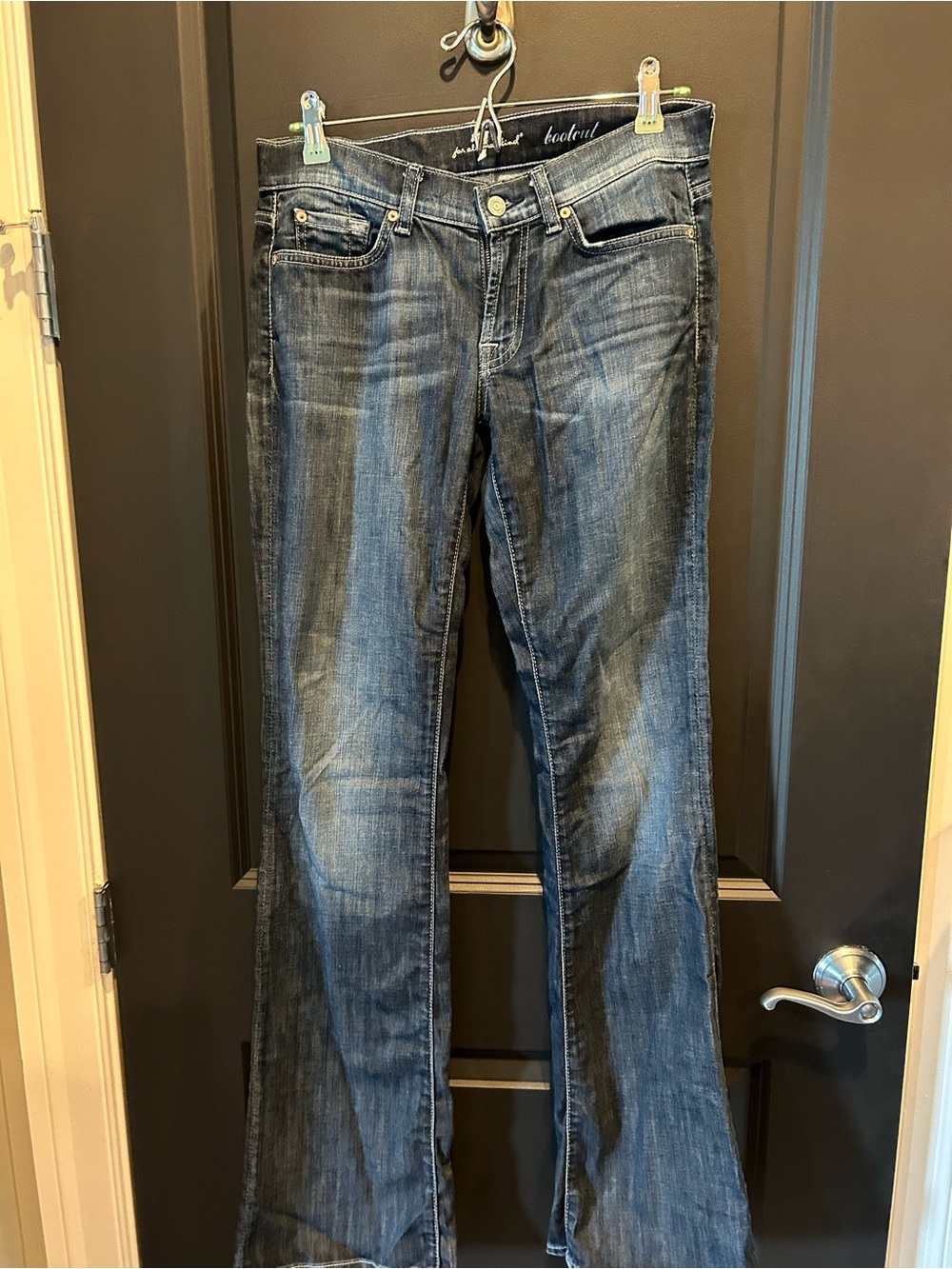 7 For All Mankind Women’s Boot Cut Jeans in Dark Blue Wash